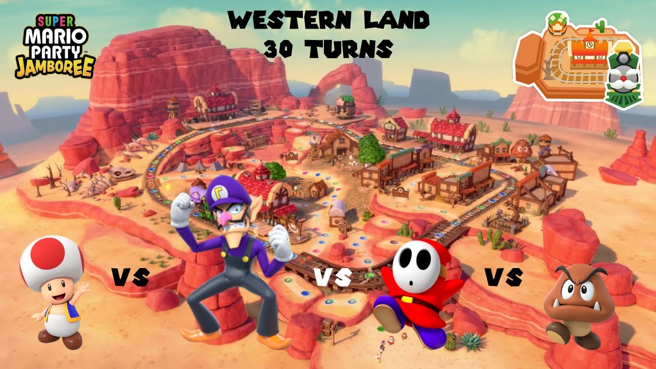 Super Mario Party Jamboree - Western Land (30 Turns with Master CPUs)
