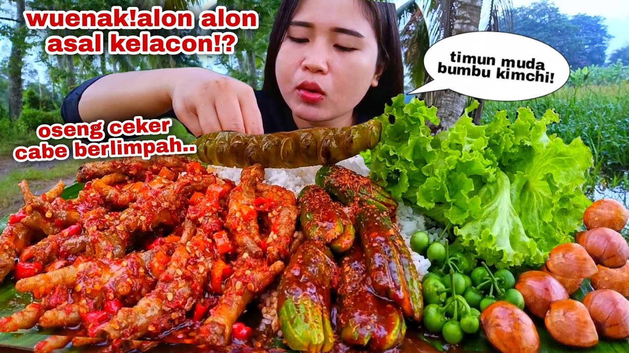 KETAGIHAN⁉️ OSENG CEKER KIMCHI TIMUN LALAPAN MENTAH JENGKOL LEUNCA PETE GORENG