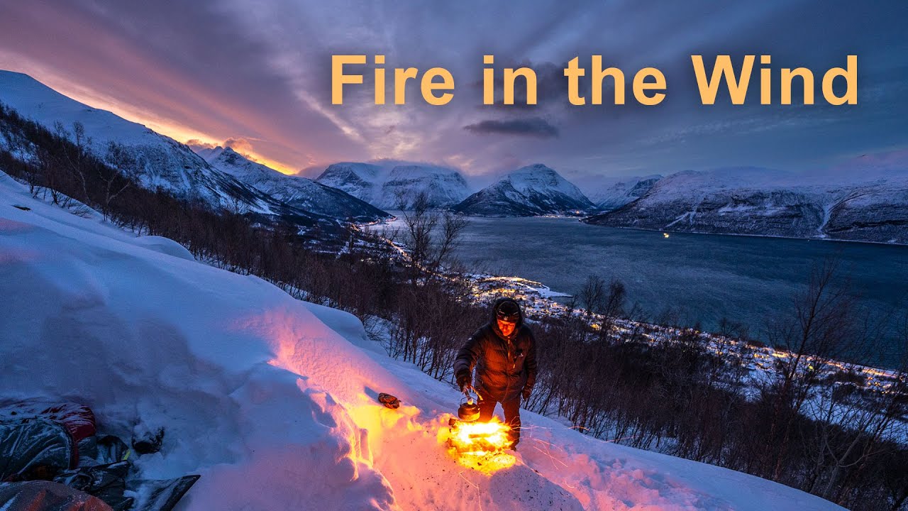 Winter Camp with a View – Morning Fire & Strong Winds
