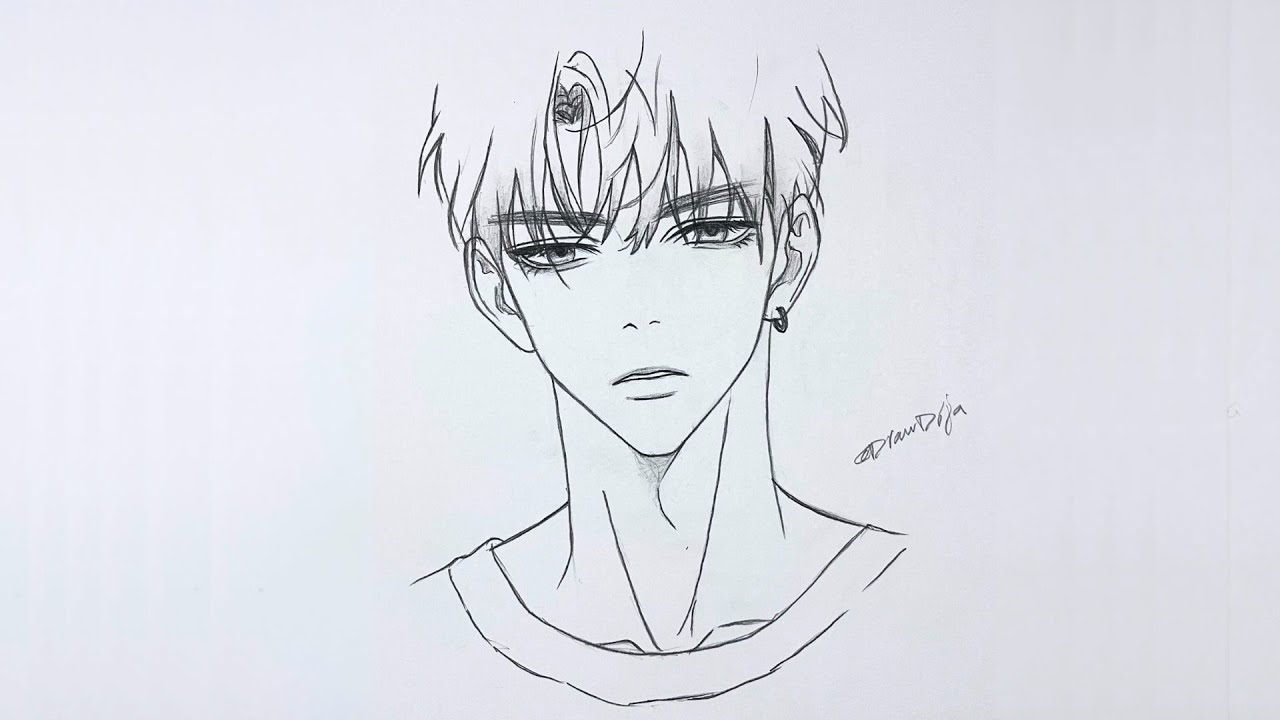How to draw cute anime boy step-by-step | Easy anime drawing