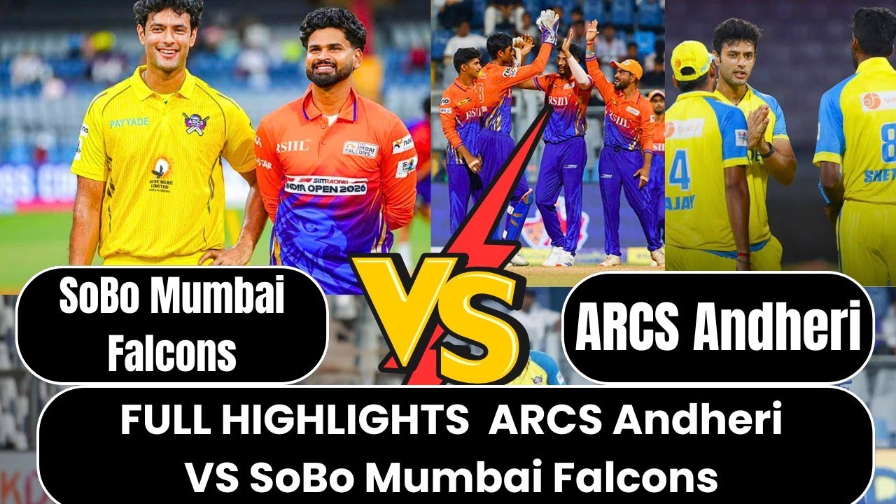 ARCS Andheri &ndash; Shivam Dube VS Mumbai Falcons Highlights Mumbai T20 League 2026