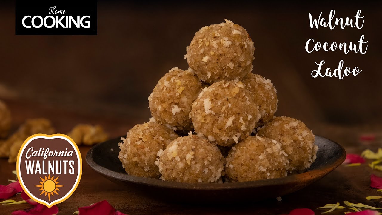 Walnut Coconut Ladoo | Diwali Recipes | Healthy Recipes | Coconut Sweets