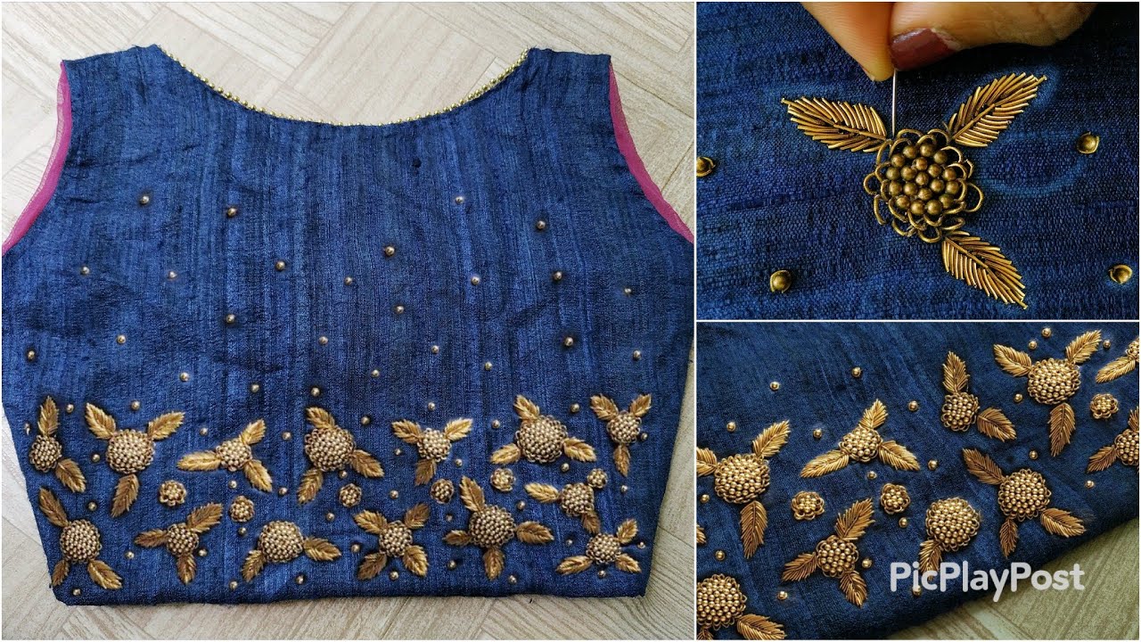 Designer Blouse എളുപ്പത്തില്‍ വീട്ടിലിരുന്ന് ചെയ്യാം|Normal needle|Making Designer Blouse at home|