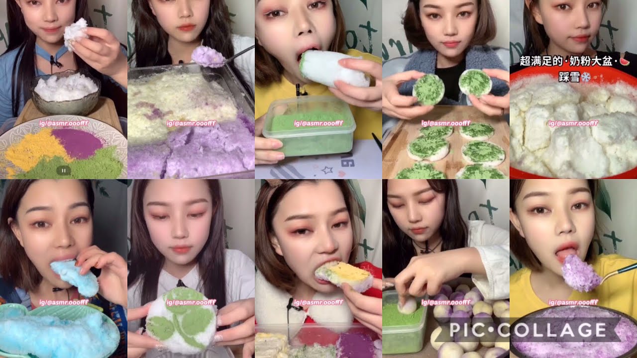 ONLY ice bites! Her squeaky,crunchy,soft recent ice bites 🤤🌈