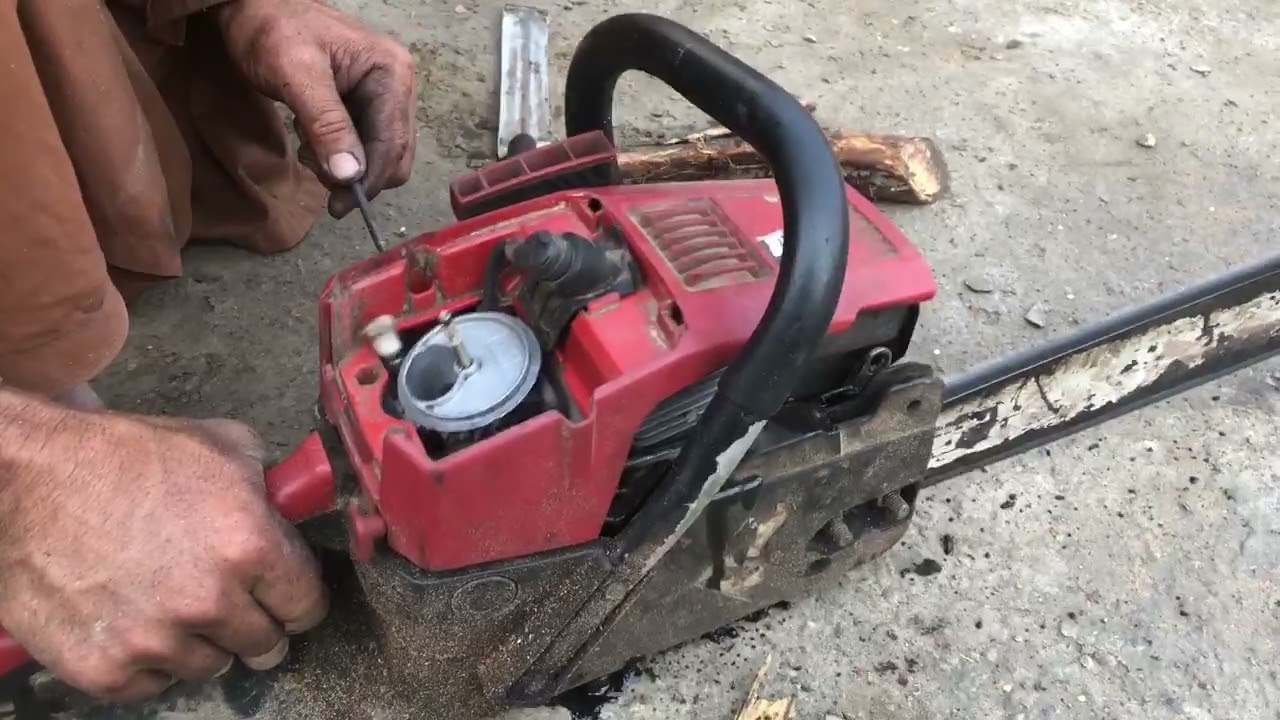 Wood cotatr with mine engine starting 