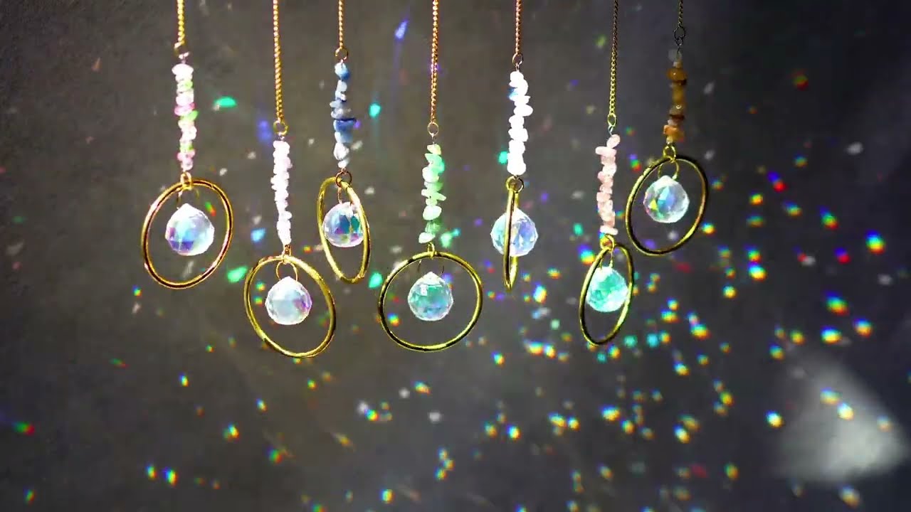 7PCS Crystal Suncatchers #gardendecor #handmade #rainbow #homedecor #gemstone  #windowdecor #shorts