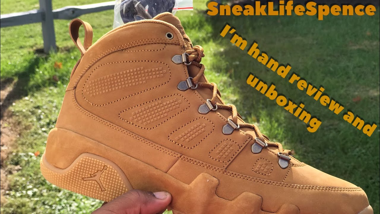 Jordan 9 boot NRG wheat review and unboxing