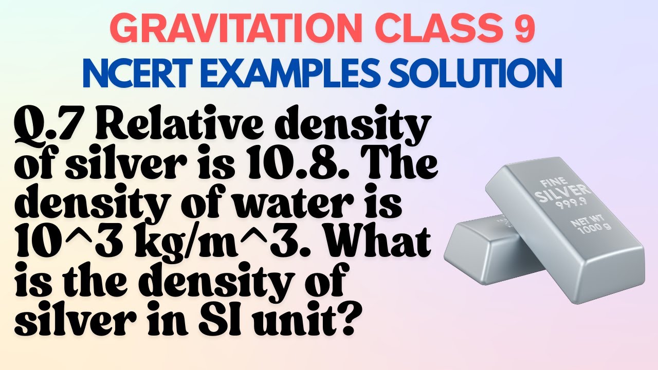 Relative density of silver is 10.8 The density of water is 10^3 kg/m^3 What is the density of silver