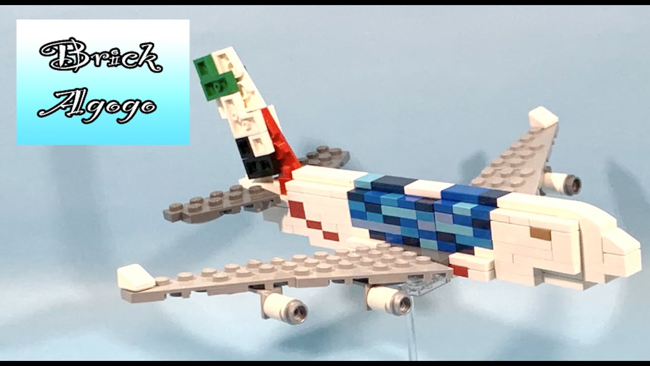 Lego Airbus A380 Emirates Blue Expo 2020 livery - Lego Custom MOC