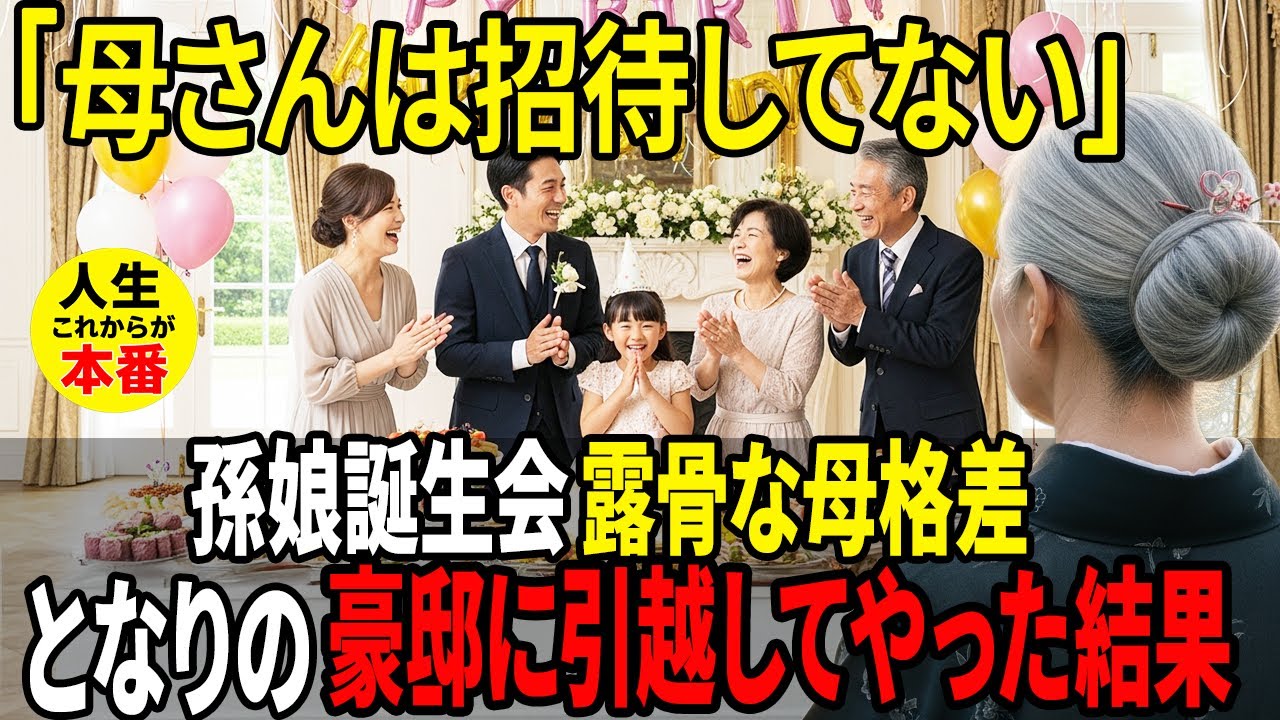 4歳になった孫娘の誕生日会で私は納戸、義両親は客間に泊まらせる息子夫婦。隣の豪邸を購入し引っ越すと、息子夫婦は顔面蒼白