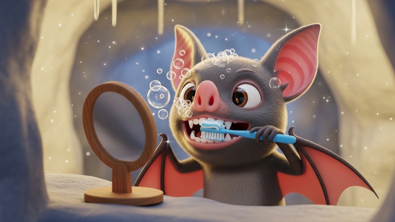 Сонная летучая мышь чистит зубы 🦇🪥😴 | Мультфильм для детей и весёлые приключения