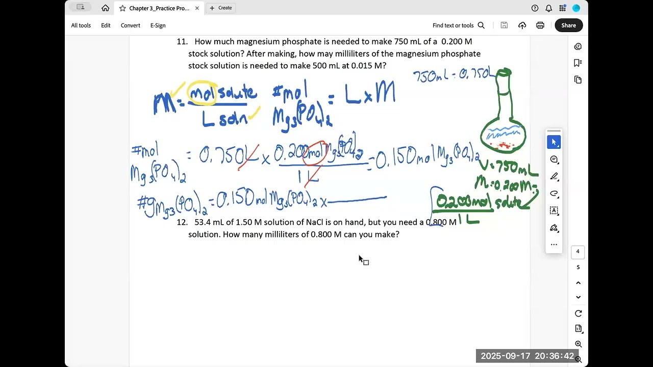 Gaines - Chapter 3 Review Session - Molar Mass & Molarity