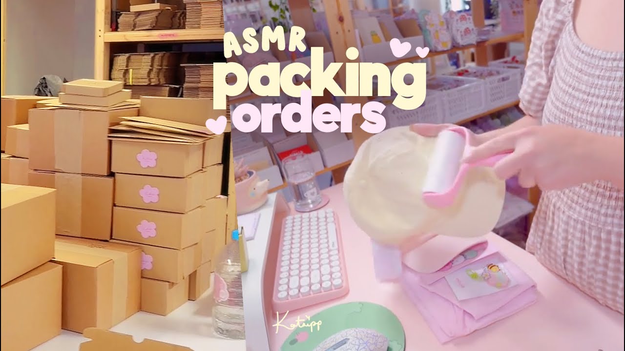 packing orders with me after a shop update 📦 ASMR style, no talking Study/Work with me.
