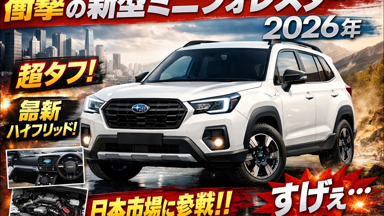【衝撃】2026年スバル新型ミニフォレスター完全公開 小さな最強SUVがついに登場 日本市場を震わせる最新性能