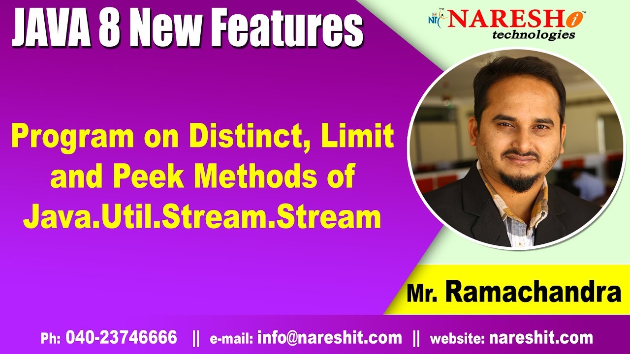 Program on Distinct, Limit and Peek Methods of Java.Util.Stream.Stream | Java 8 New Features