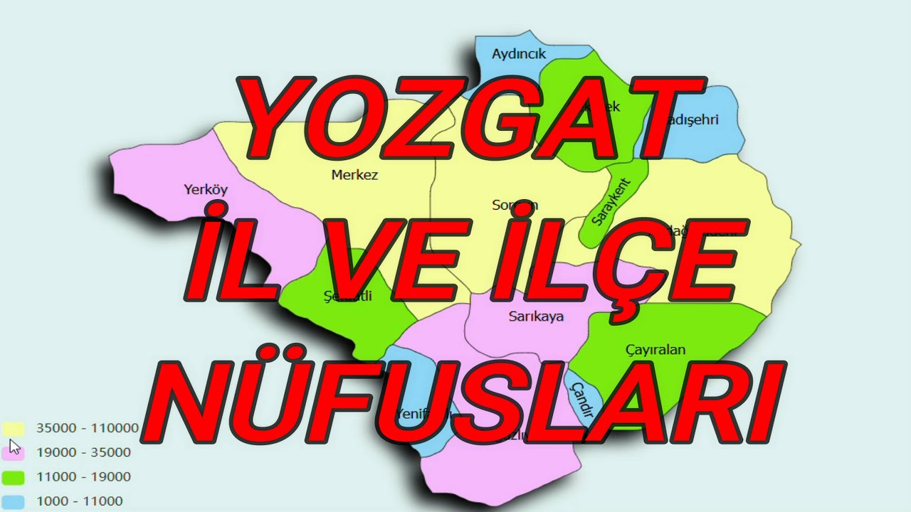 Yozgat il ve ilçe nüfusları! Kadın ve Erkek Sayıları 2025