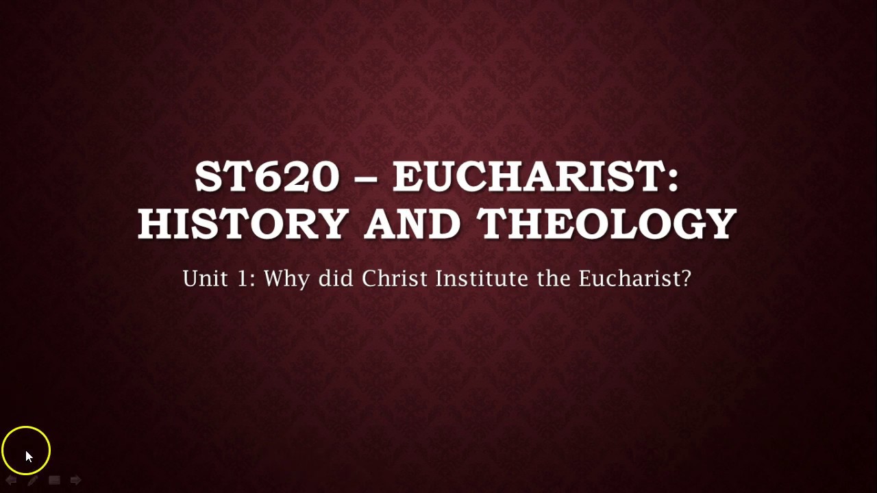 Why did Christ Institute the Eucharist? - Part III