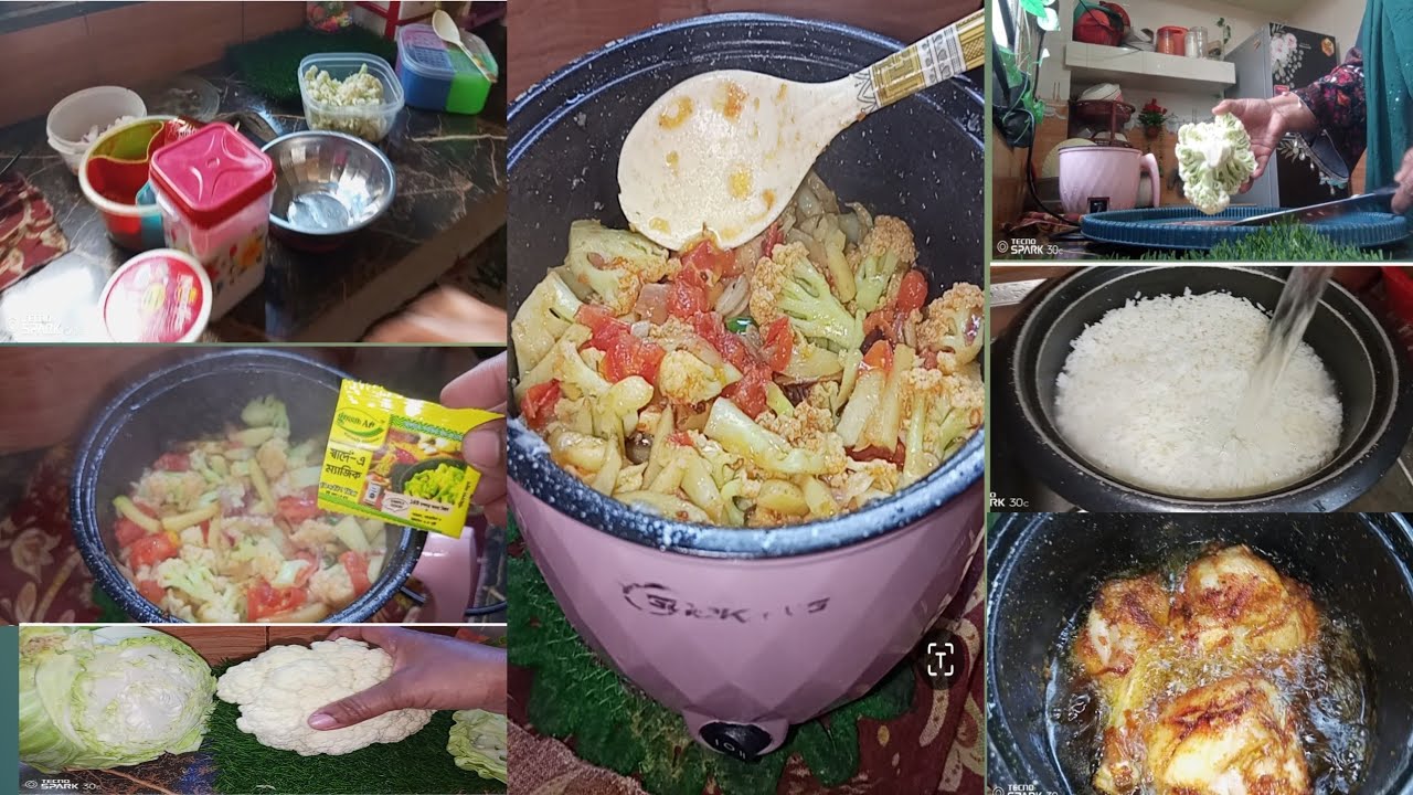 ছেলে মেয়ের পছন্দ মতন খাবার রান্না করলাম 🐓🥦