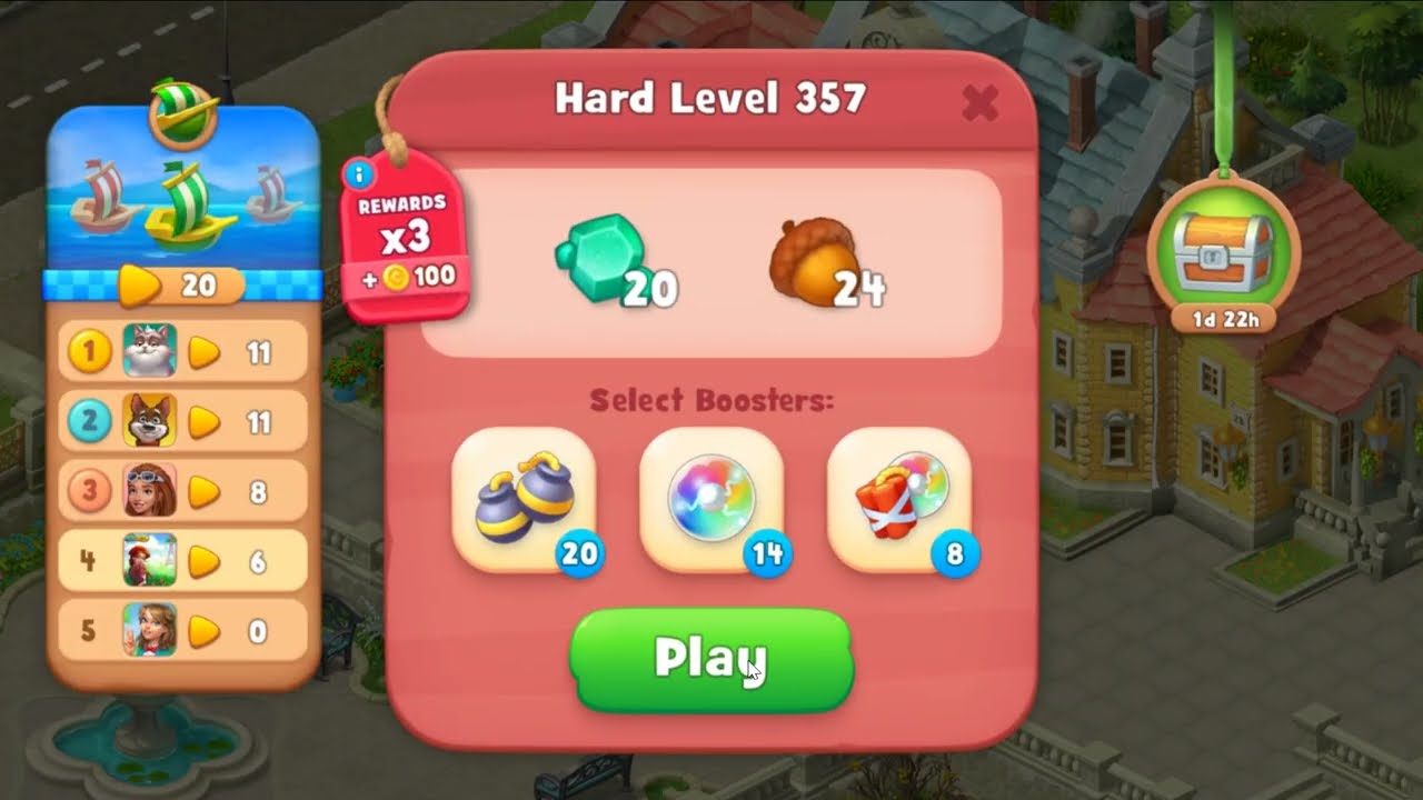 Gardenscapes level 357 - 11 Moves - No Boosters #Bubunka