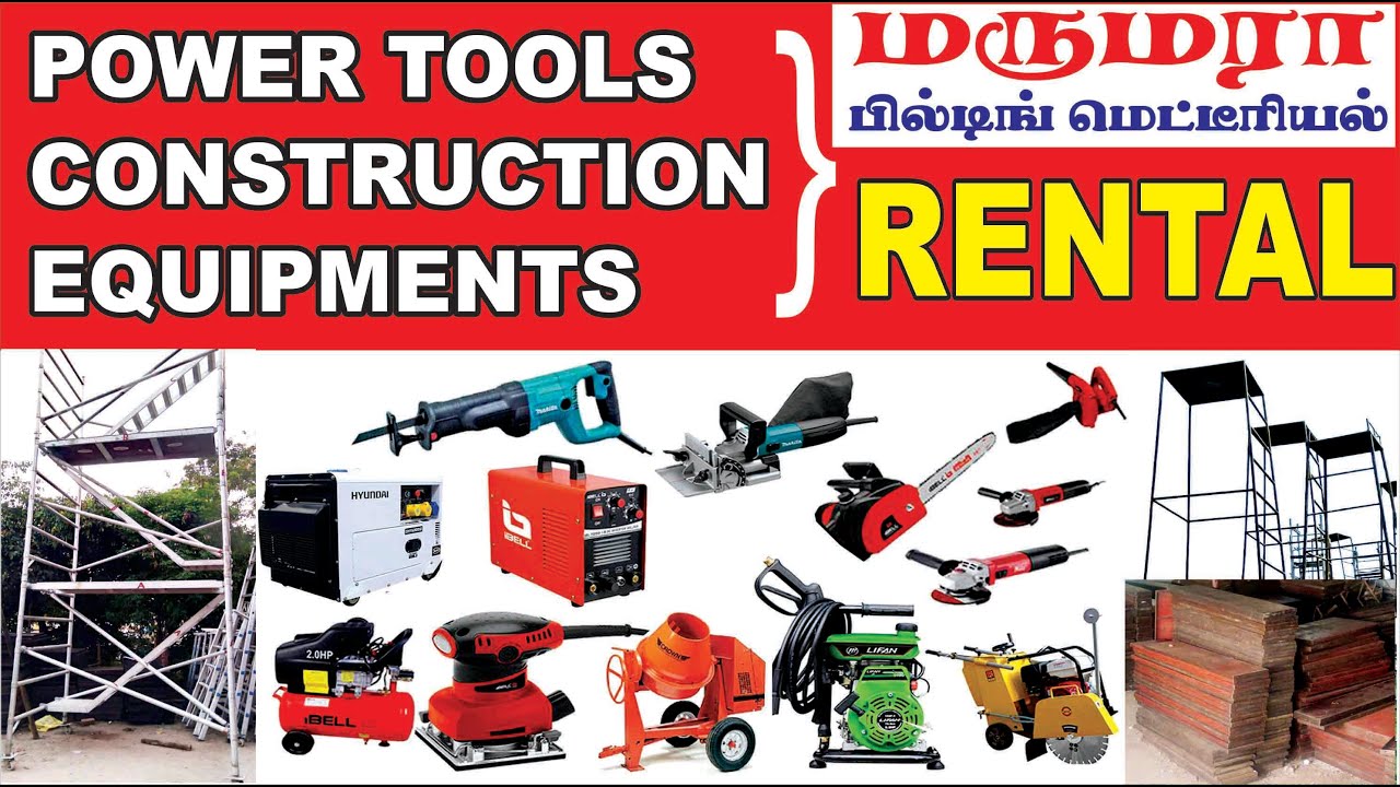 Power Tools Rental in Coimbatore|Construction Equipments |Marumara Building Materials #wellcomindia