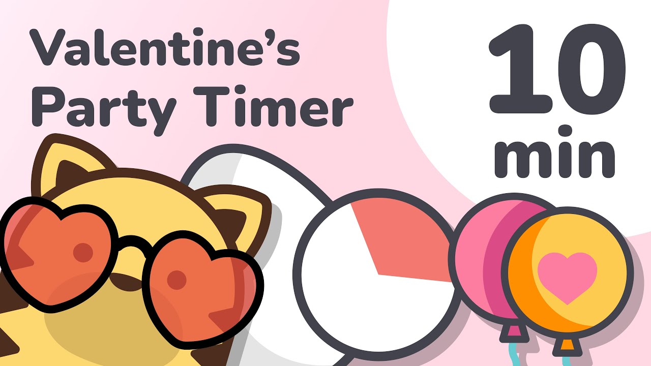 10 Minute Valentine's Party Timer for Kids (Visual Countdown)