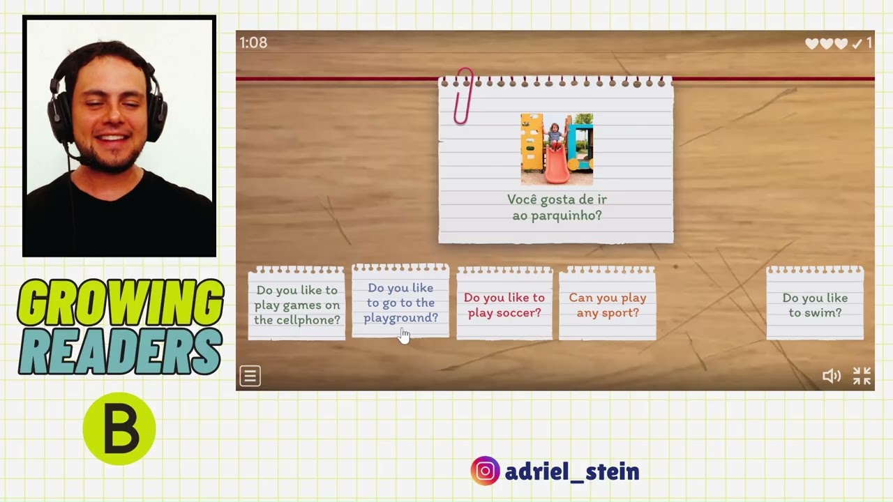 Inglês para Crianças: Hobbies! 🎨⚽🎵 | UNIT 16 - AULA 8 - 'GROWING READERS B'