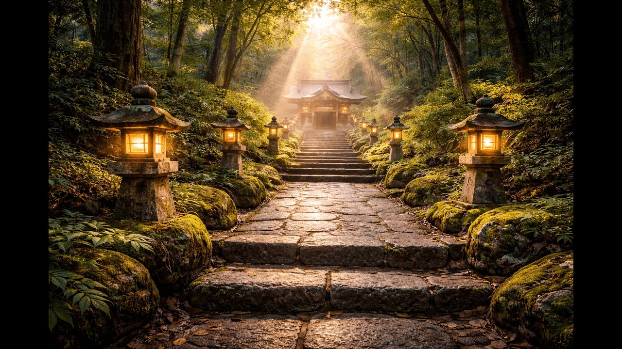 Sacred Stone Stairway of Light – Japanese Meditation & Deep Focus Music (1 Hour)