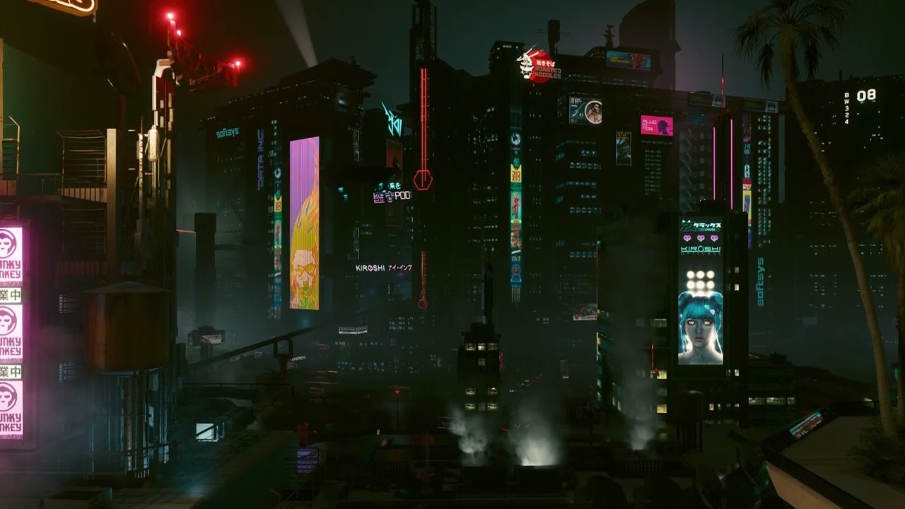 Most Beautiful Places of Cyberpunk 2077 - Night City Rooftop