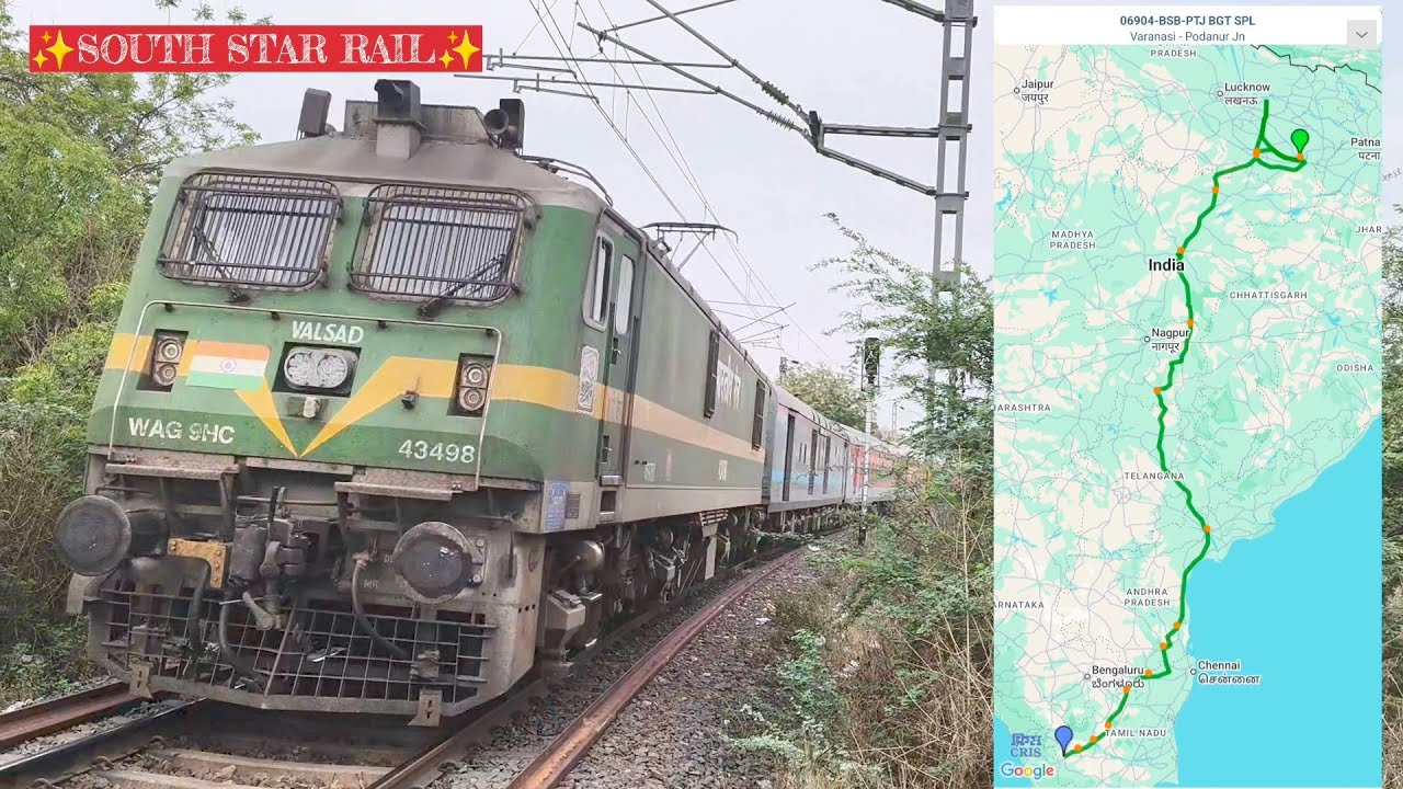 Varanasi To Podanur Jn | BHARAT GAURAV TOURIST SPECIAL On Curve 🔥 | INDIAN RAILWAYS 