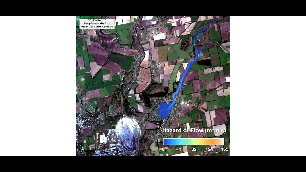 Simulation of hazard of flow with GRASS GIS