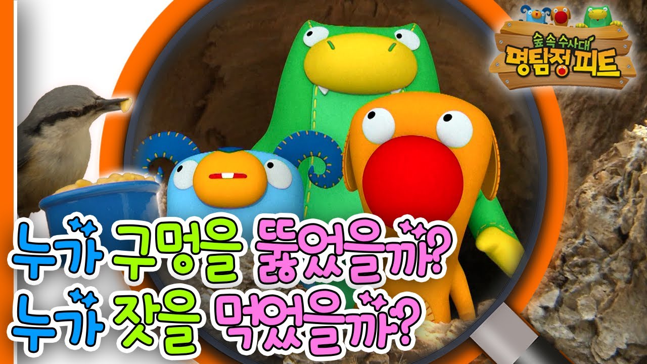 [EBS놀이터] 명탐정 피트1🔎｜누가 구멍을 뚫었을까?🕳️｜누가 잣을 먹었을까?🫘｜숲 속 수사대｜동물｜식물｜곤충｜애니메이션