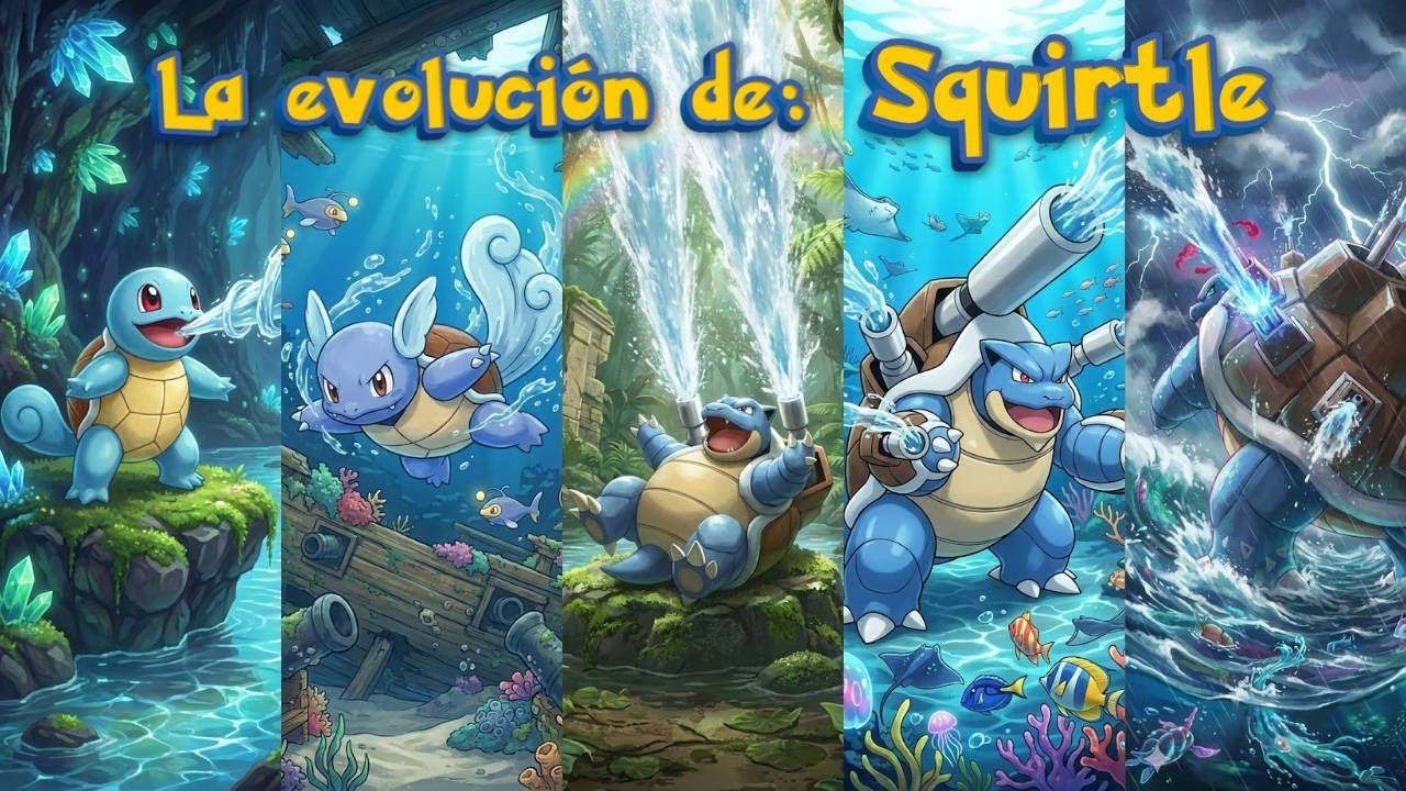Resubido-Pokédex:0007 Squirtle | 0008 Wartortle | 0009 Blastoise | Mega Blastoise |Blastoise Gigamax