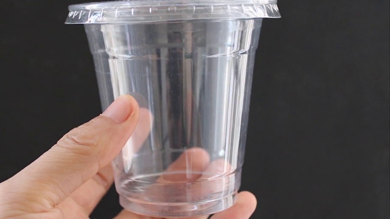 10 oz disposable plastic transparent PET cup with cover dessert cup with drink cup