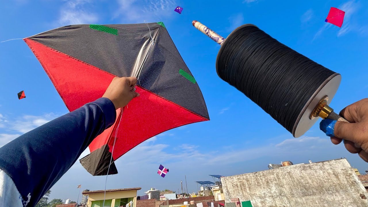 Testing new manjha | Kite cutting with new manjha | Kite flying | kite catch on roof