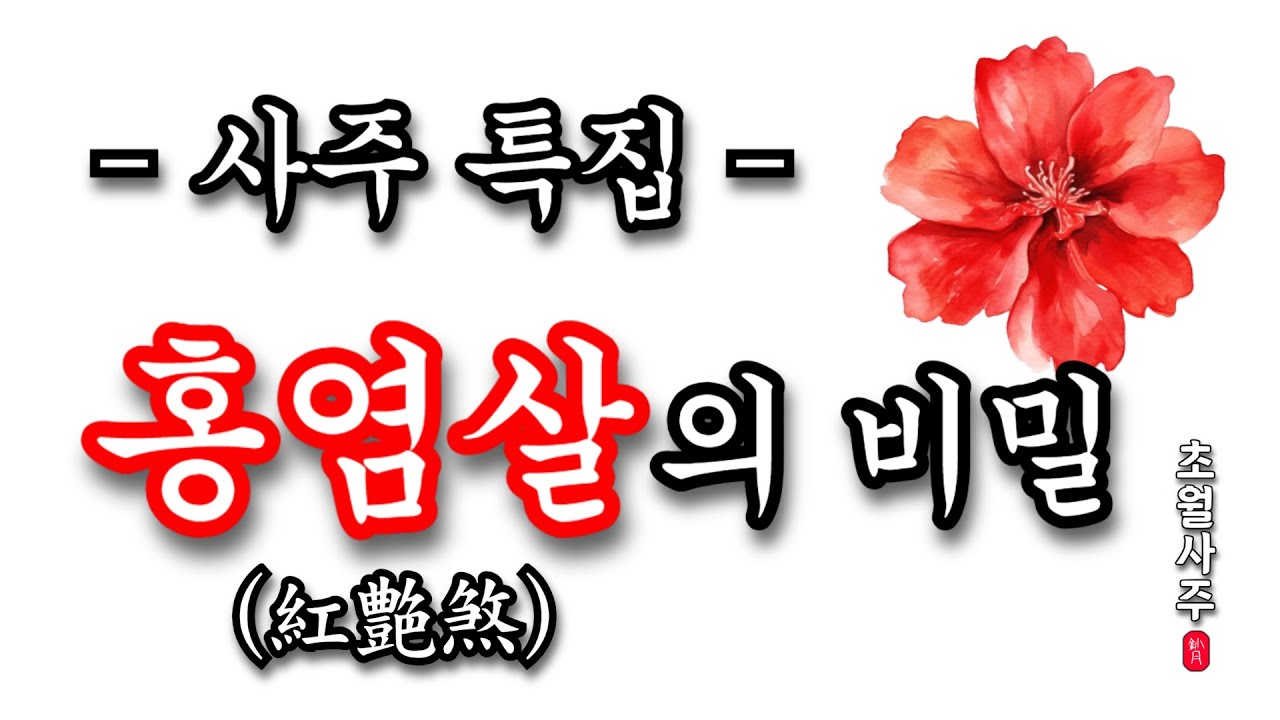 [사주운세] 홍염살(紅艶煞)의 비밀!