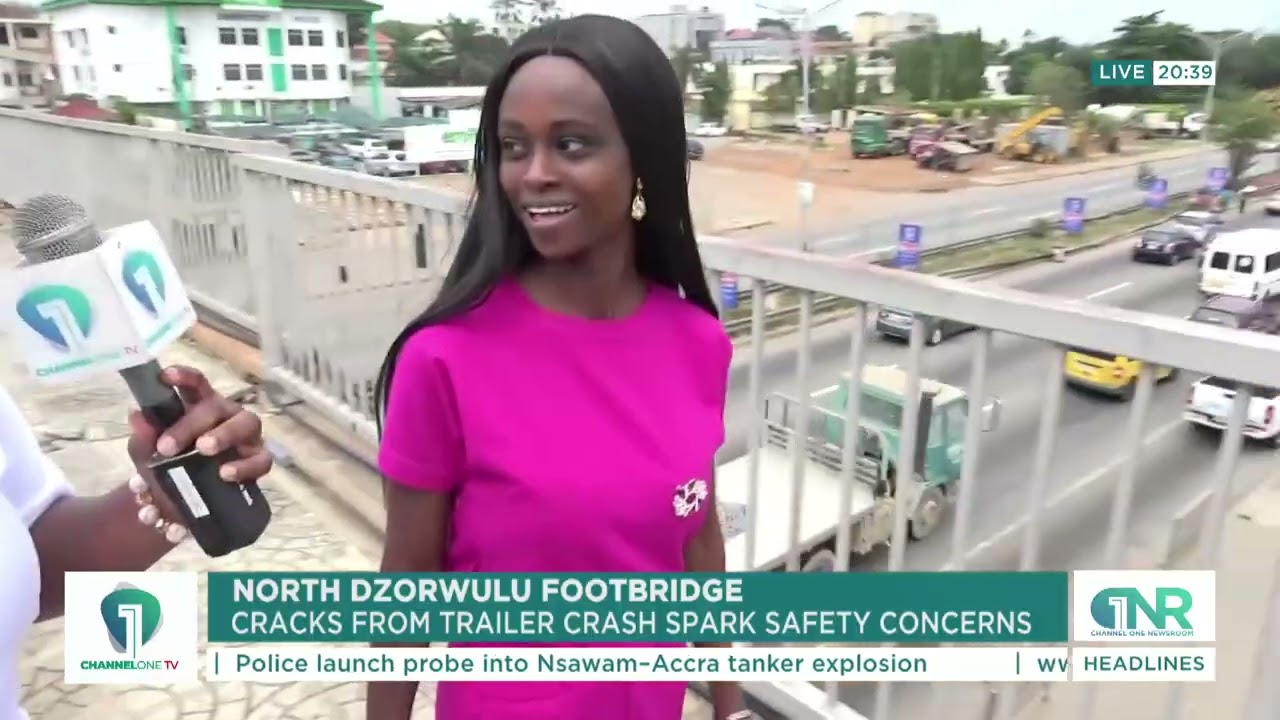 North Dzorwulu Footbridge Cracks After Trailer Crash – Safety Fears Rise