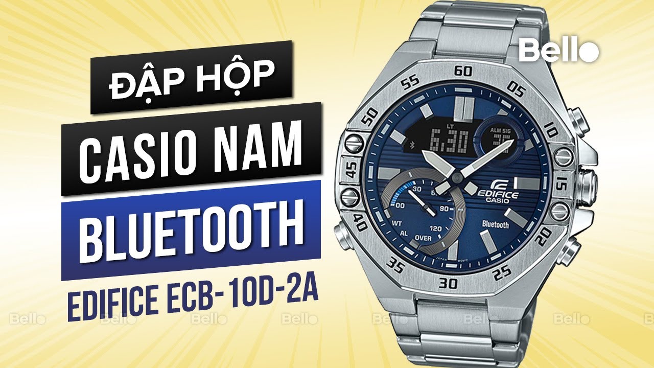 Đập hộp Casio ECB-10D-2A - Đồng hồ Edifice dây kim loại, kết nối smartphone