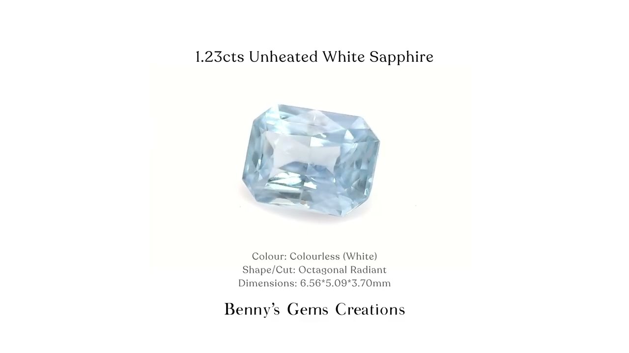 1.23cts Unheated White Sapphire