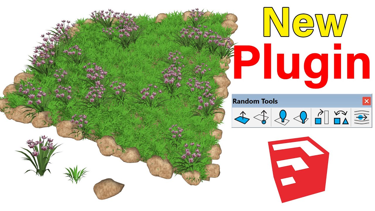 Random Place grass, flowers with Random Tools in SketchUp - TutorialsUp