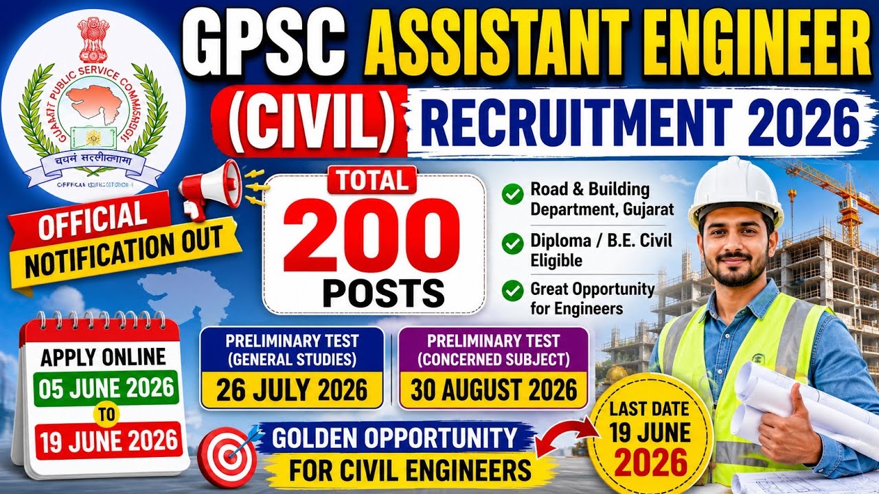 GPSC Civil Engineer Recruitment 2026 | 200 Posts | Complete Details