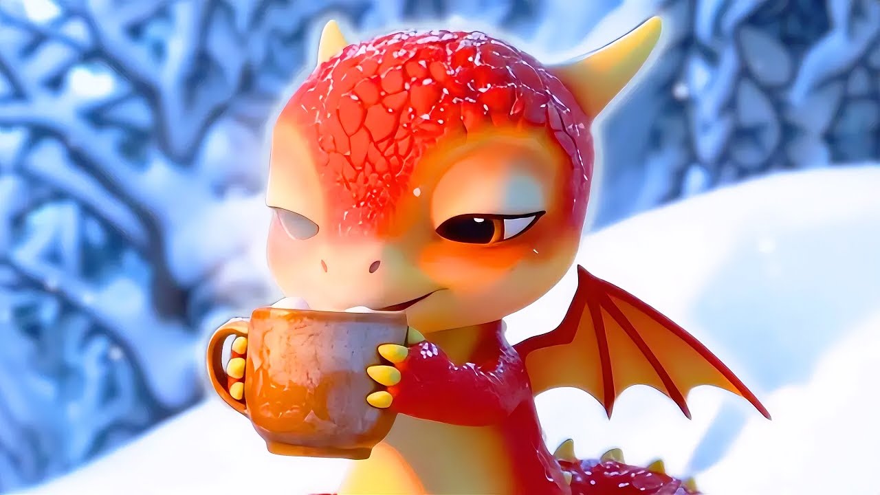 Le Petit Dragon boit un chocolat chaud ☕❄️ | Chanson d’hiver douce pour enfants