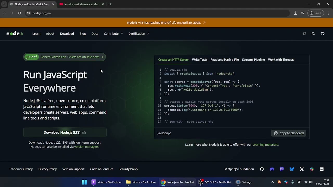instalasi laravel 12 part2 composer dan nodejs