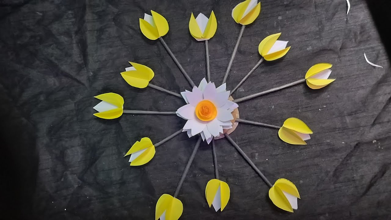 Paper flawar vest paper 📜📜 📜 use New || butiful || disaion || Home decoration #paperwallcraft #craft