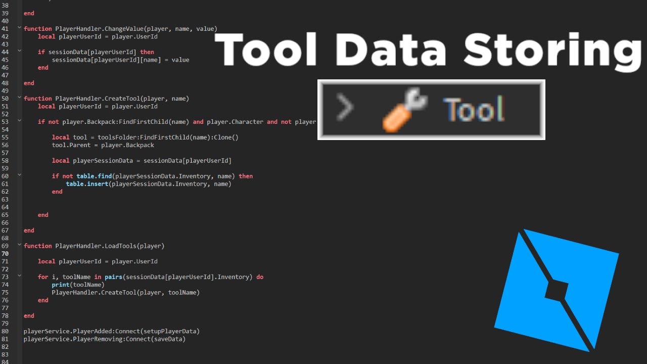 How to Save Tools using Data Stores - Roblox Studio
