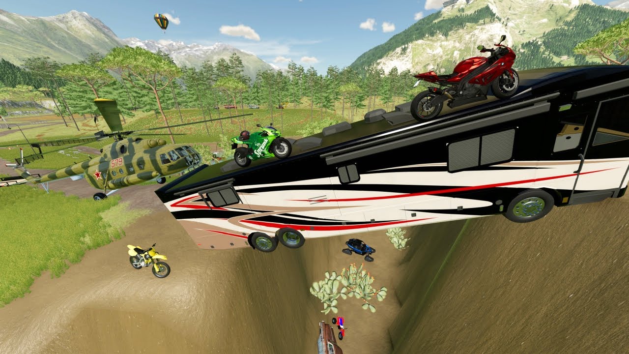Stuntman Finds Abandoned Barns and Army Helicopter | Farming Simulator 22