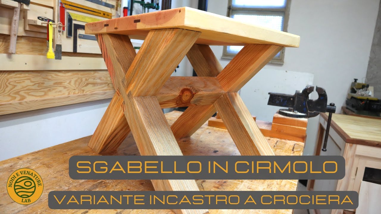 SGABELLO/ PANCA IN CIRMOLO - Variante incastro a crociera - Fai da te
