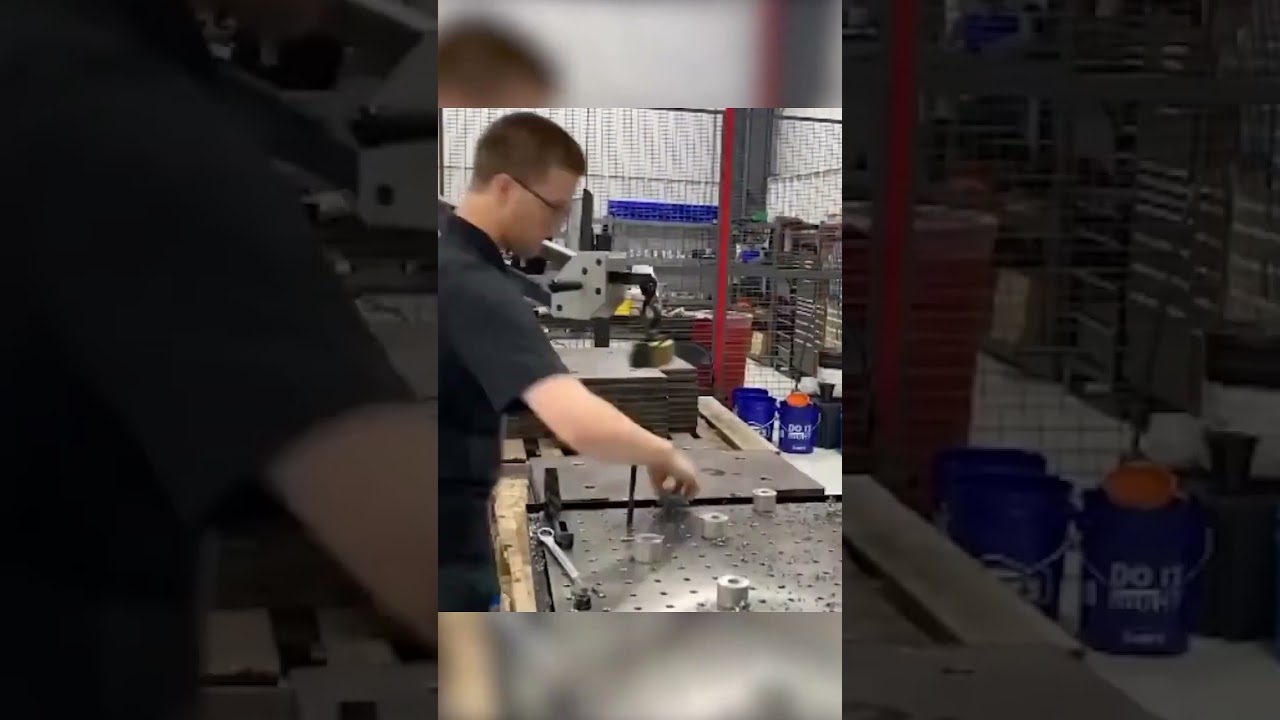 Work Smarter Not Harder #shorts #FlexArm #PartManipulator #TappingArm #efficiency #fabrication #mfg