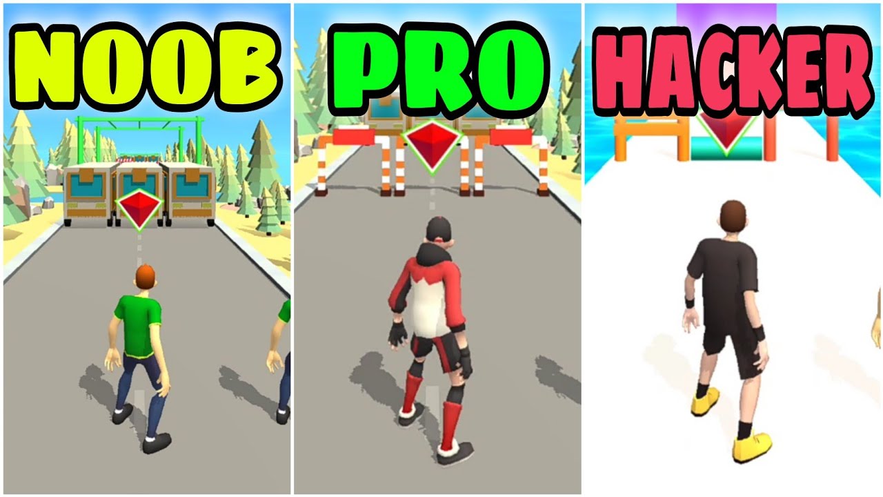 Parkour Race: Epic Run 3d Noob vs Pro vs Hacker - Gameplay Walkthrough