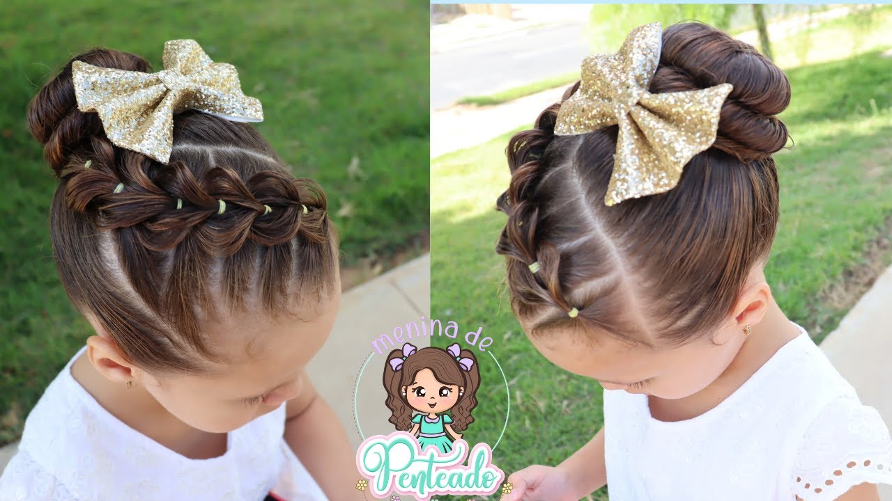 Penteado infantil para formatura, dama de honra, princesa - Fácil e lindo!