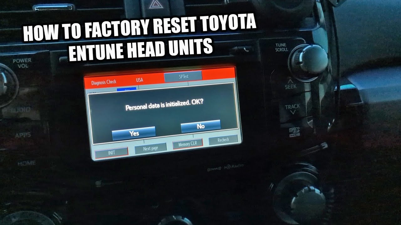 Как выполнить полный сброс настроек головного устройства Toyota Entune до заводских.